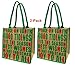 National Geographic Reusable Grocery Bag Shopping Tote 100% Cotton with Planet or Plastic Print Made in the USA (2 Pack)