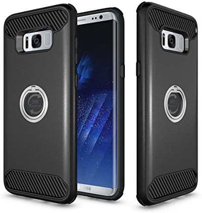 Newomatic Galaxy Note 8 Case, Ring Holder Kickstand Ring Stand Grip With Metal Patch, Soft TPU Inner Hard PC Back, Shock Absorbing Bumper, Cover for Galaxy Note 8
