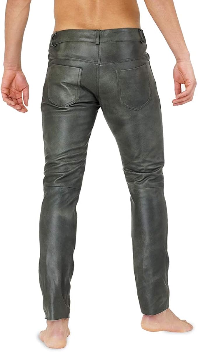 green leather pants mens