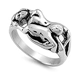 JewelryVolt Stainless Steel Ring Porn Erotic 69 Position Sex Kama Sutra Polished & Oxidized Casting (D 11)