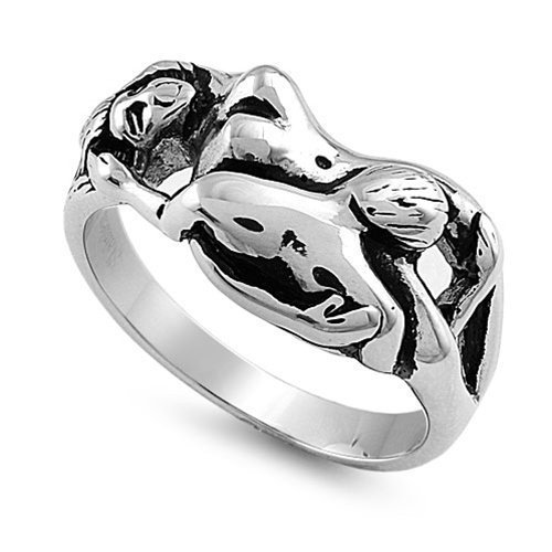 JewelryVolt Stainless Steel Ring Porn Erotic 69 Position Sex Kama Sutra Polished & Oxidized Casting (D 11)