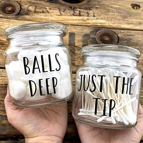 Bathroom Glass Containers Balls Deep and Just the Tip