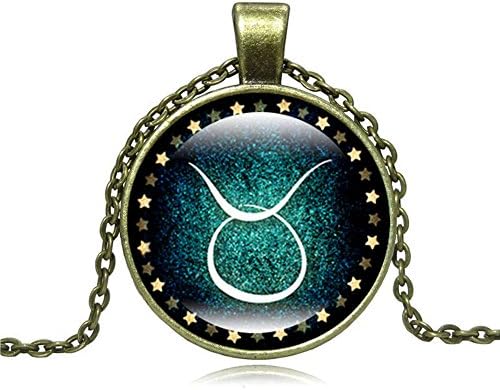 Yel and Elf Taurus Constellation Zodiac Horoscope Pendant Necklace Symbol Charm Gold Women Men Boys