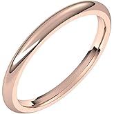 Sonia Jewels Solid 10k Rose Gold 2mm Comfort Fit Wedding Band Ring Classic Plain Traditional - Size 6