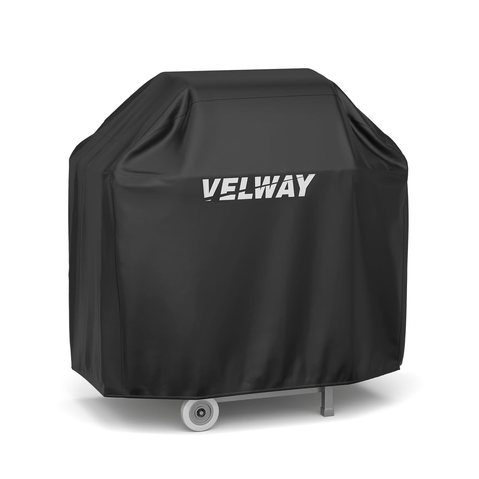 Velway Barbecue Cover Waterproof Grill Cover - Heavy Duty 210D Oxford Fabric Outdoor BBQ Cover UV protection Dust-Proof Windproof Weatherproof Durable with Storage Bag Black 117x66x117cm