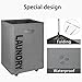 WOWLIVE Large Rolling Laundry Basket Foldable Rectangular Tall Laundry Hamper Wheels Corner Standing Dirty Clothes Organizer Storage Bin (Gray)