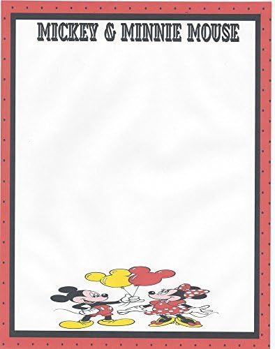 Mickey &amp; Minnie Mouse Balloons Stationery Printer Paper 26 Sheets