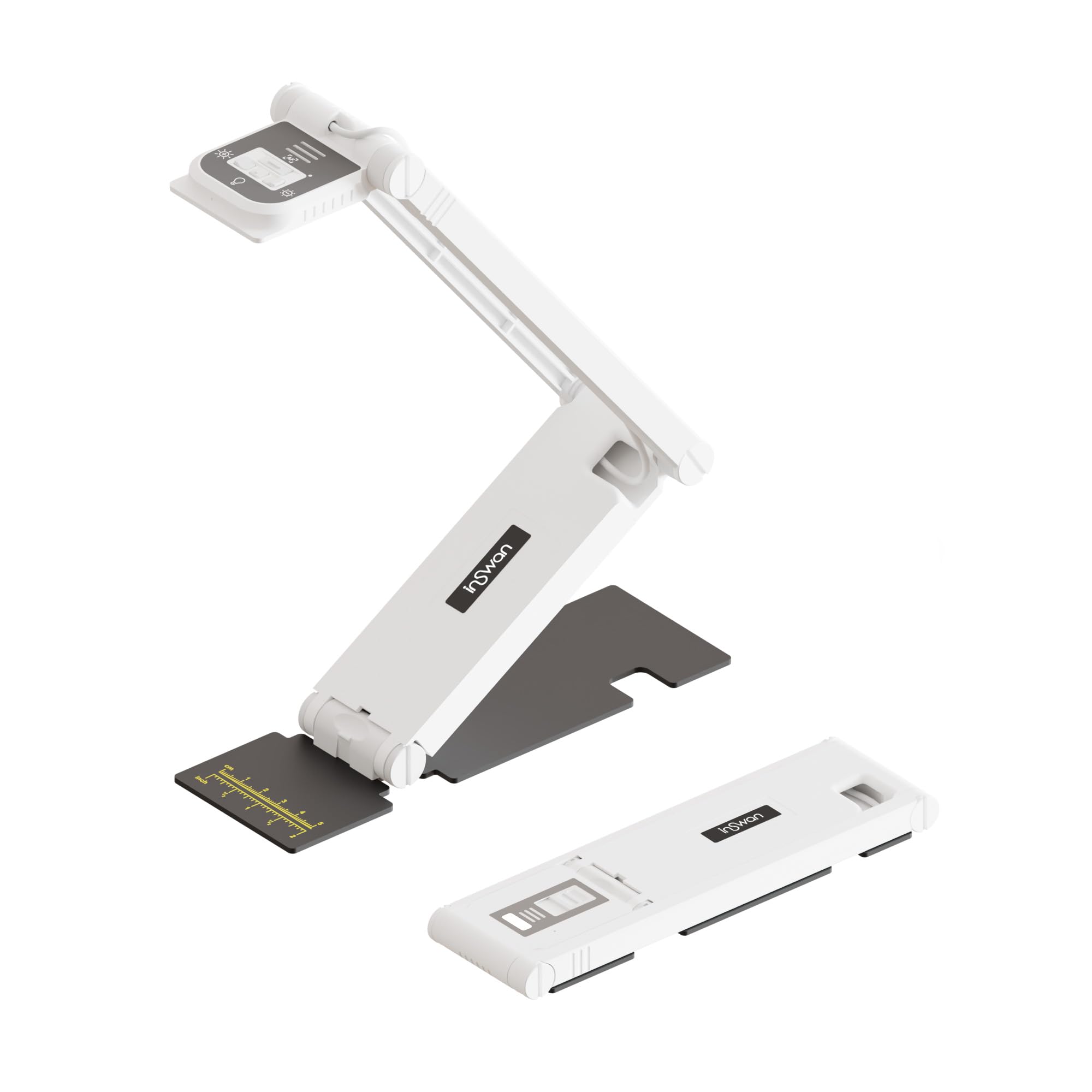 INSWAN INS-Flip 4 – 4K USB Dokumentenkamera/Webcam, 13MP UHD, faltbar, Ultraleicht (305g), Autofokus, Mikrofon & LED, für Unterricht & Webkonferenzen, kompatibel mit macOS, iPad, Windows, Chromebook
