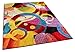 Bubble Bright Multi Circles Yellow Blue Red Abstract Geometric Lines Area Rug 3x5 (3'3