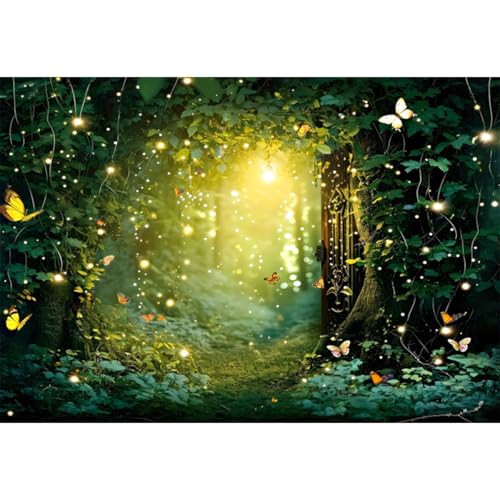 YongFoto Enchanted Forest Backdrop 12x10ft Wildflowers