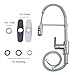 TimeArrow TAF852R-BN01 Stainless Modern Commercial Brushed Nickel Pull Down Sprayer Kitchen Faucet, Single Handle Kitchen Sink Faucet With Deck Plate
