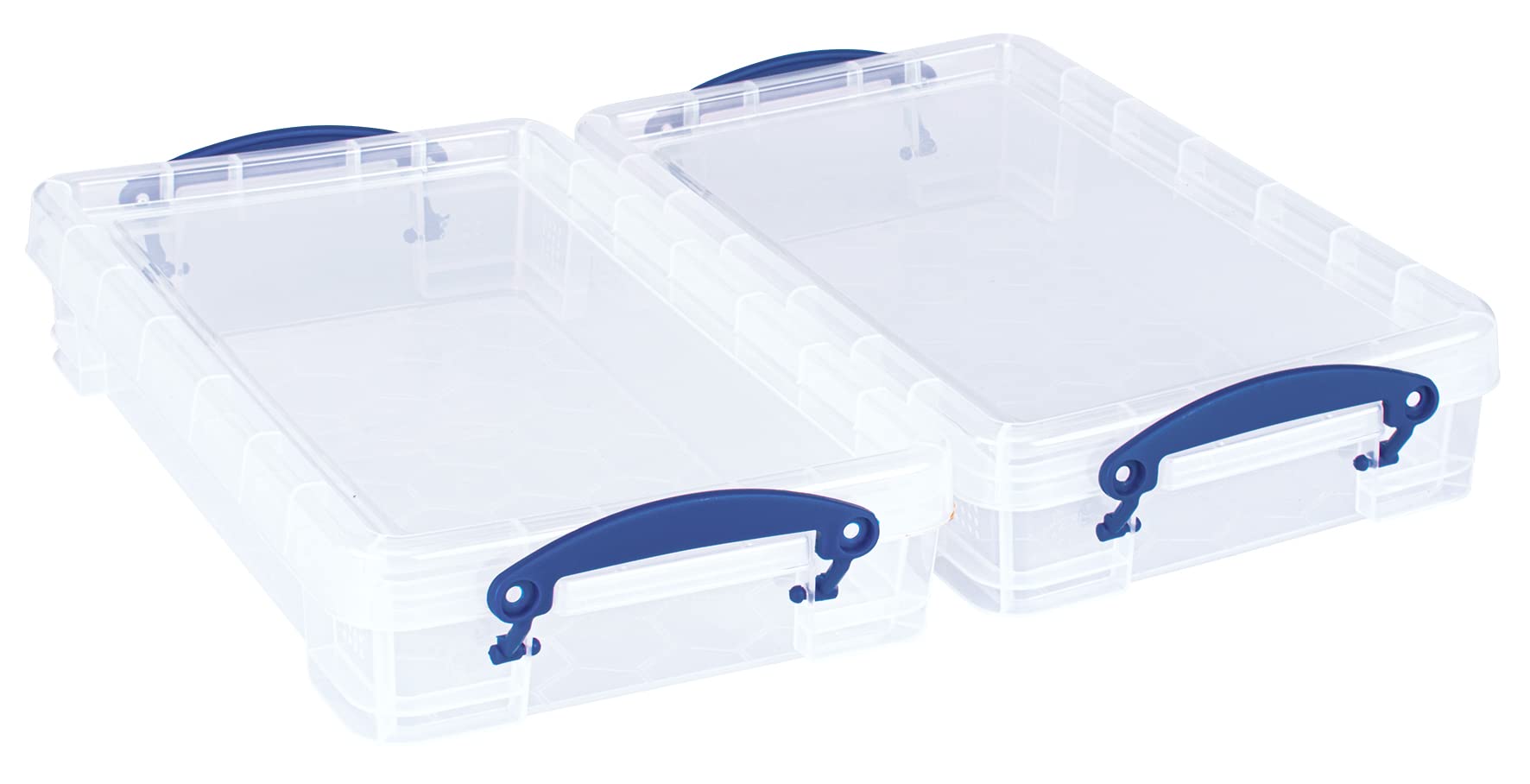 Really Useful Box Plastic Storage 2.5 Litre Clear (Pack of 2)