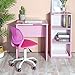 GreenForest Kids Desk with 3 Tier Storage Shelf Wood Computer Laptop Desk Set for Girls Study Desk Set Pink