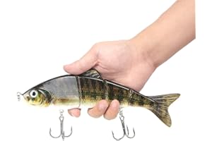 SENYUBBY 10in Multi Jointed Swimbait Fishing Lures Bait,4 Segment Big Giant Sinking Fishing Bass Lures,Crankbaits Swimbaits with Treble Hook