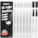 miaosun Oil Paint Markers,8Pack (6Pack White and 2Pack Black) 0.7mm Medium Tip Paint Pens High Volume Ink Water and Fade Resistant for Rock Painting-Stone, Ceramic, Metal, Glass, Wood, Fabric
