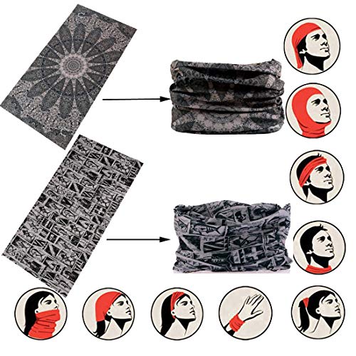 Toes Home 6PCS Outdoor Magic Headband Elastic Seamless Bandana Scarf UV Resistence Sport Headwear Boho Series for Yoga Hiking Riding Motorcycling