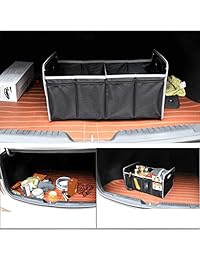 Organizador plegable para maletero de coche de tela Oxford, bolsa de almacenamiento plegable, bolsillos portátiles.