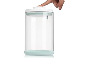 FAFAFLYER POP-Glass Cookie-Candy Airtight-Jar Lid - 2.2Qt/2L Clear glass container | Stackable One-Touch Opening | For Cookie, Candy, Sugar, Flour, Nuts