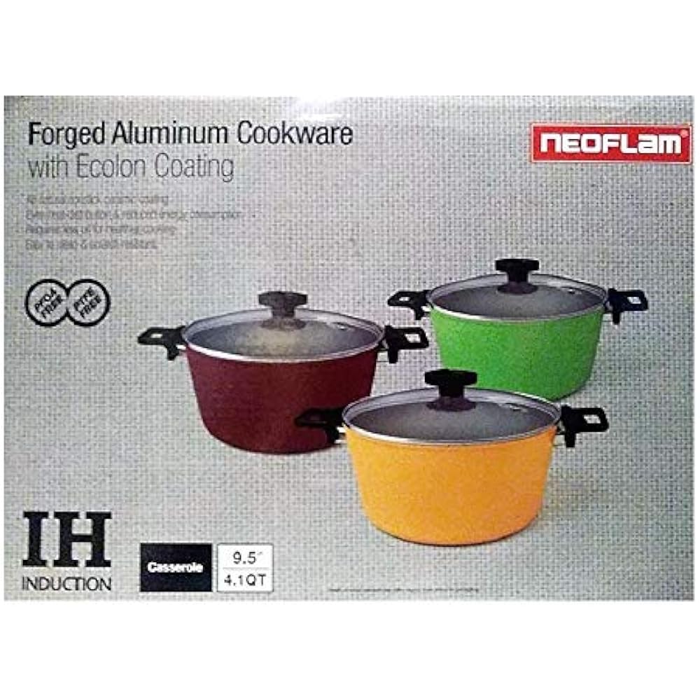 Neoflam Stockpots Ecolon 4.1 QT Ceramic Nonstick Aluminum