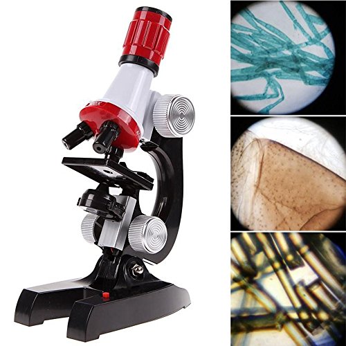 OneBelief Microscope Kit with LED for Kids Beginners, 100X, 400X, and 1200X Magnifications, Science Eductional Toys Gifts
