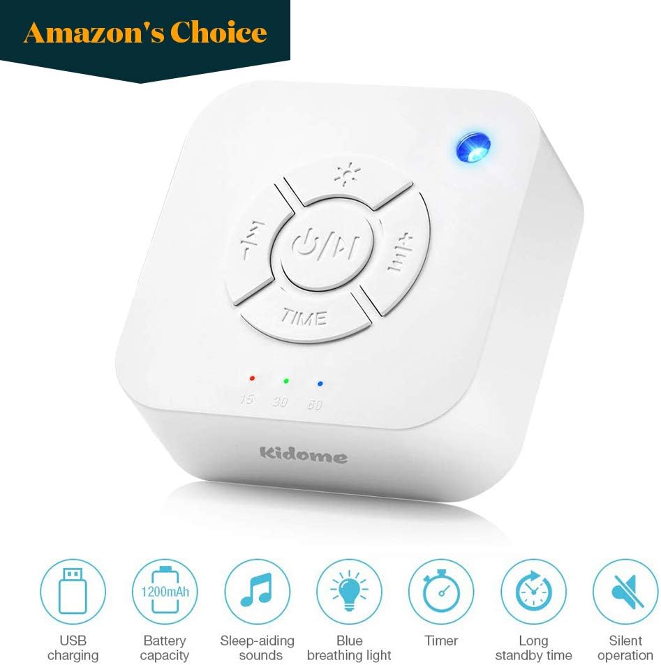 White Noise Machine,Sound Machine with 9 Non-Looping Soothing Sounds for Sleep, Memory Function Long runtime and Timer Settings for Baby,Adult, Pets,Office and Travel