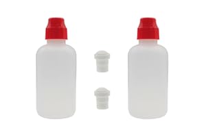 HAJXZH 2 PCS Marker Bottle 2 Ounces Plastic Paint Daubers Empty Paint Squeeze Bottles with Dauber Tip for Graffiti Art (Red)