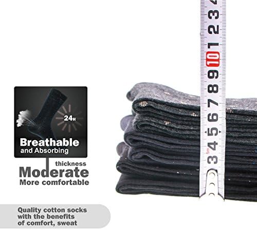 6-Pack Men's Crew Socks, DURARUN Cotton Wear-resistant Socks, Classic Dress Socks