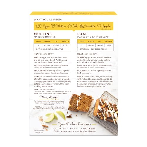 SIMPLE MILLS APPLE CINNAMON MUFFIN & BREAD MIX, 9 OZ