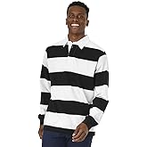 Charles River Apparel Unisex Rugby Shirt, Mens and Womens Cotton Jersey with Classic Stripe Design