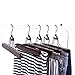 JS HANGER Wood Pants Hangers, 12 Pack Non Slip Wood Skirt Hangers, Smooth Finish Wood Jeans/Slack Hanger with 360° Swivel Hook, Retro Finish