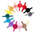 Ema Jane - Baby Hair Flower, Bow, and Headband Sets (Eyelet Laced Flowers on Lace Headbands (Mega Pack))