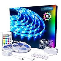 PANGTON VILLA Led Strip Lights 32.8ft with Remote and 3A Power Supply, SMD 5050 Color Changing LED Strip Light Kit for Room, Kitchen, Bedroom, Home Decoration Led Lights