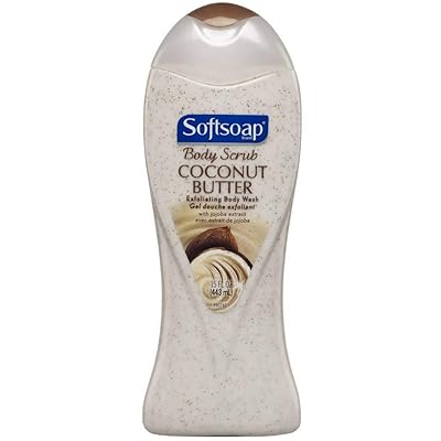Softsoap Body Butter Coconut Scrub, Body Buff Wash 15 Ounces, Pack of 1
