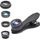GUANZHI Phone lens 5 in 1 HD Camera Lens Kit 198 Degree Fisheye Lens/0.63x Wide Angle/15x Macro Lens/2X Telephoto Lens/CPL Lens for iPhone 6/6s Plus SE Samsung Galaxy S7/S7 Edge S6/S6 Edge