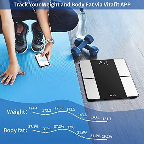 Vitafit Smart Body Fat Weight Scale for Body Composition Monitors, Over