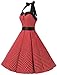 Dressystar Vintage Polka Dot Retro Cocktail Prom Dresses 50's 60's Rockabilly Bandage Red M