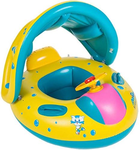KAILIN Baby Kids Pool Floats with Canopy Swim Ring Inflatable Pool Toys 0-3Y