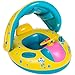 KAIL Inflatable Baby Pool Boat Seat Kids Pool Floats with Canopy Swim Ring
