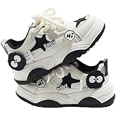 Star Shoes Walking Sneakers Women Chunky Sole Y2K Aesthetic Cute Big Toe Cap Comfort Insole Anti-Slip US4-8