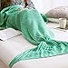 Feiuruhf Mermaid Tail Sleeping Blanket for Adults, Teens, Kids Crochet Snuggle Mermaid, All Seasons, Green