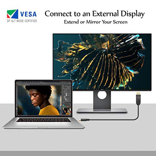 USB C to DisplayPort 8K 60Hz Cable, 4K 144Hz 120Hz 2K 240Hz, DP Alt Mode Over USB Type