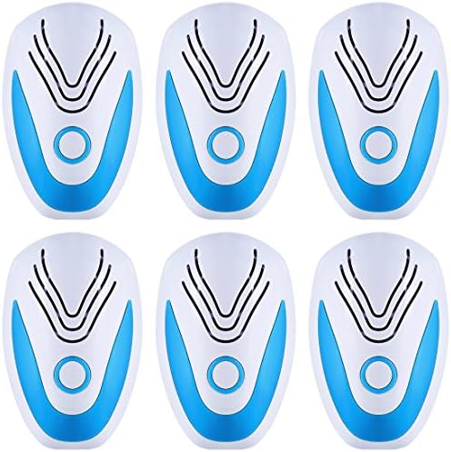 tichiqk Ultrasonic Pest Repeller, Electronic Pest Control Repeller Plug in, 6 Pack Pest Reject Repellent for Mouse Mosquito Bug Spider Ant, Safe and Environment-Friendly (Blue)