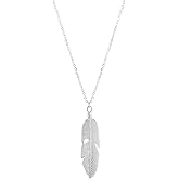 CSIYANJRY99 Long Feather Necklaces for Women Boho Gold Silver Leaf Pendant Sweater Chain Necklace