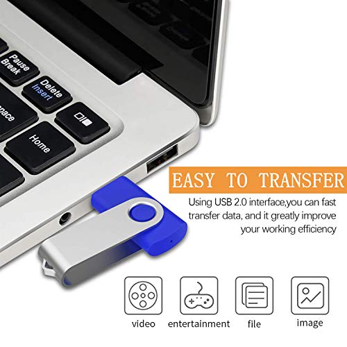 512GB USB Stick Speicherstick Datenspeicher 2.0 Grosse Kapazität Flash-Laufwerk Mini Rotate Metall Blau, Kostenloses… – Bild 8