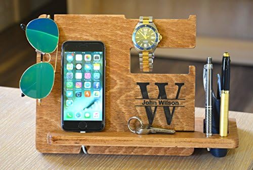 Dock Station, Gift for him, Docking Station, Organizer Station, Wood dock station, phone stand, nightstand valet, custom, Birthday gift, Anniversary, Gift for dad, Gift for boyfriend, iPhone