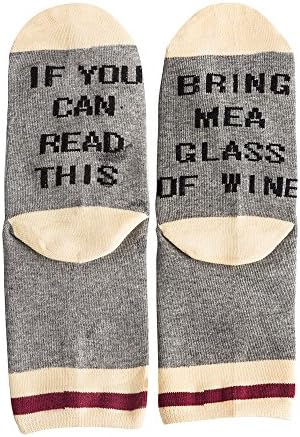 Novelty Socks, Funny Saying Words Knitting, If You Can Read This Combed Socks