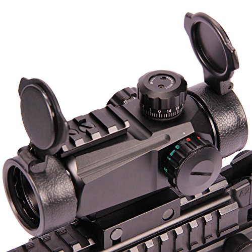 Vokul Tactical Multi Optical Coated 1x35mm Red and Green Dot Scope Sight with Top Weaver Picatinny 7/8" Shotgun Gun Rifle Pistol Mount Battery & Lens Cleaning Cloth for Adjustable Brightness
