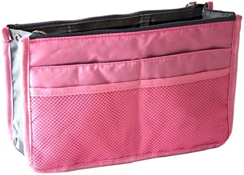 Brilliance Co Multi-pockets Nylon Insert Organisier Bag, Travel Storage Bag - Pink
