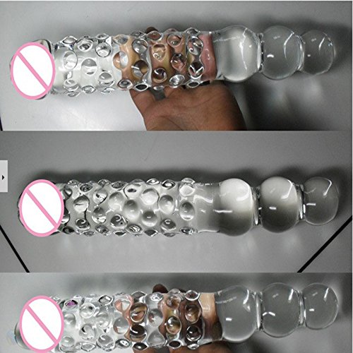 Hetam 12*2.2 inch large glass dildo +3 anal beads,huge double dildo dong fake penis dick,giant dildos for woman lesbian gay sex toys
