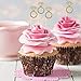 Mtlee Cupcake Topper Gold Glitter Mini Diamond Ring Cakes Toppers (35 Pack)